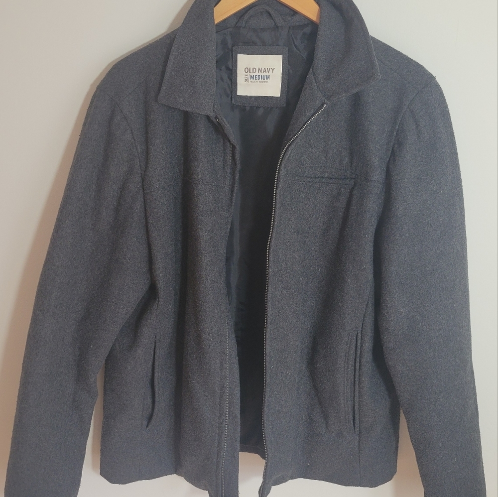 Old Navy Mens Winter Coat Wool Blend Medium